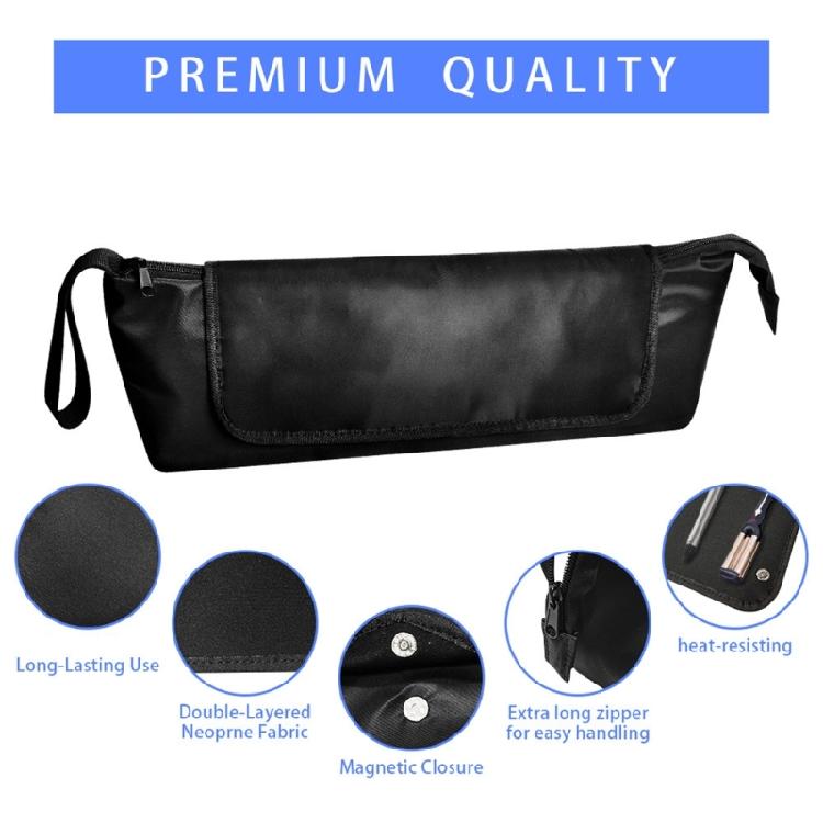 Curling Iron Organizers Compact Heat Resistant Storage Bag Multiple Pocket Design Polyester Travel Case For Hair Tools