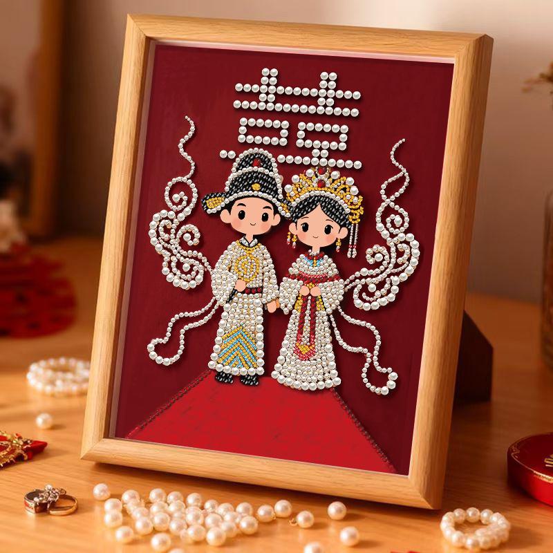 Year of The Horse Pearl Painting DIY God of Wealth Self-adhesive Handmade Sunflower Diamond Painting Wedding Decoration Painting for Friends