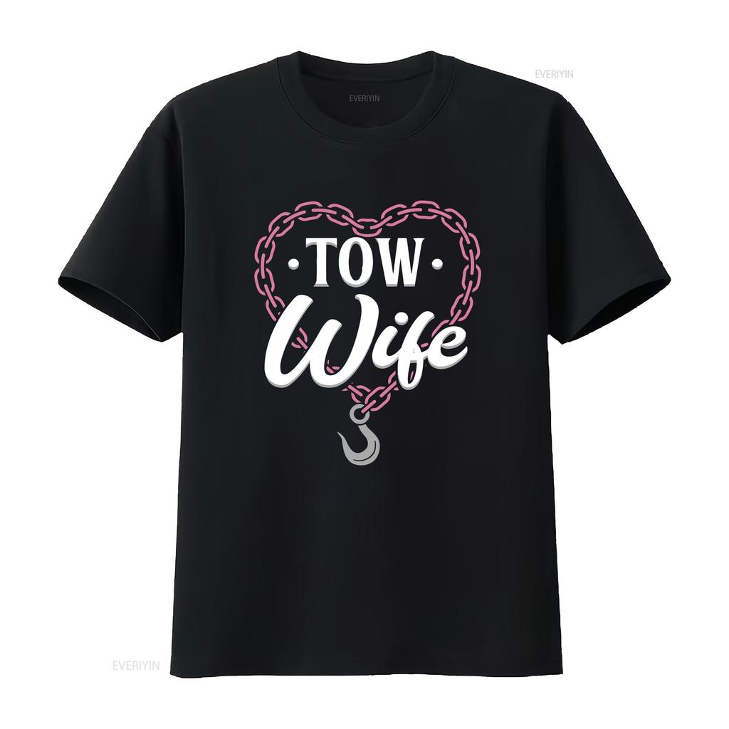 Tow Truck Wife T Shirt Driver Towing  vintage Washed Comfortable Stylish Breathable graphic Top For Everyday Wear Slightly
