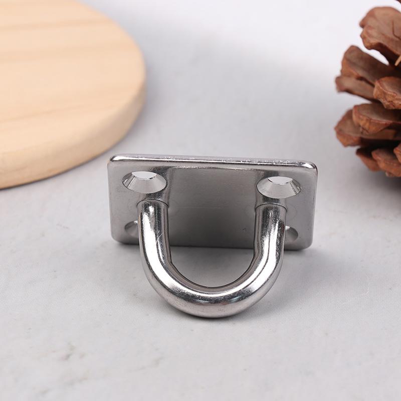 2Pcs Universal Square Eye Plate With Round Ring Stainless Steel Ship Bolt Seat Fixing Buckle Marine Sunshade Sail Accessories