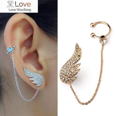 Boucles d'oreilles en cristal autrichien avec ailes d'ange gardien bicolores Europe avec breloque pour femme Cadeau Bijoux fins