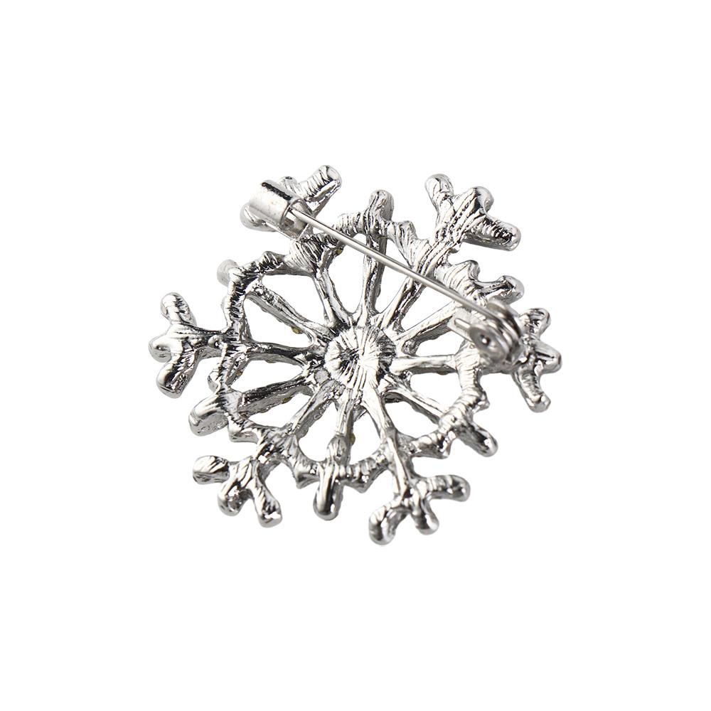 Zircon Creative Snowflake Brooch Zinc Zinc Zinc Alloy Elegant Decoration