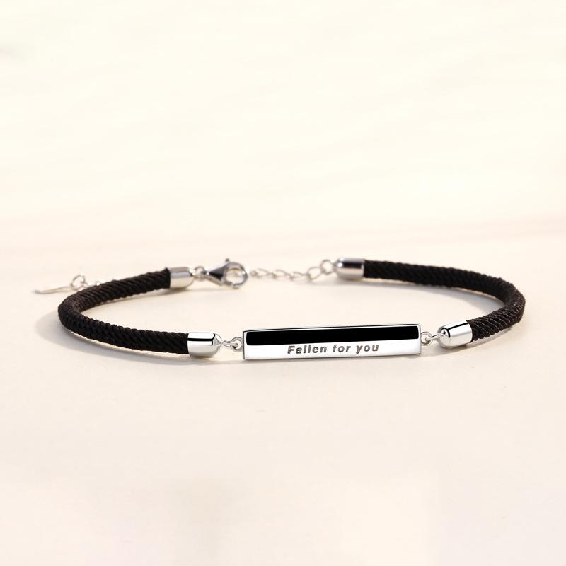 Niche Design Sense Falls In Love with You Couple Bracelet Simple Fashion Ins Style Letter Jewelry 520 Gifts