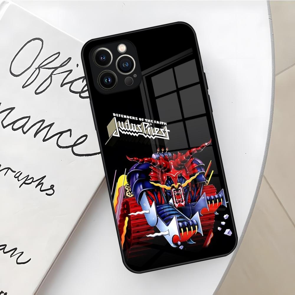 Rock Band J-Judas Priest Handyhülle für iPhone 16 15 14 12 11 13 Pro Max Mini X Xr Xs Se 8 Puls Glas Hülle