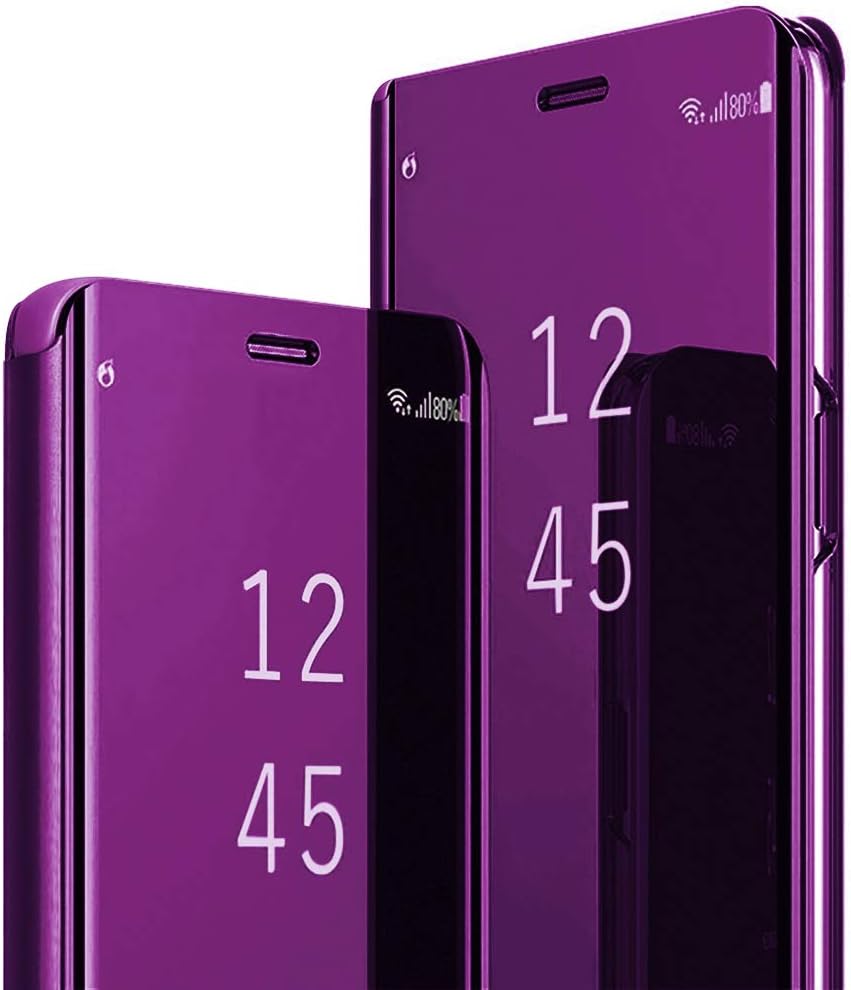 

Кожаный чехол-кошелек с зеркальной поверхностью для Samsung Galaxy Z Fold 7 6 5 4 3 5G, с подставкой, противоударный, защита от царапин, тонкий, прозрачный защитный чехол Galaxy Z Fold7 фиолетовый