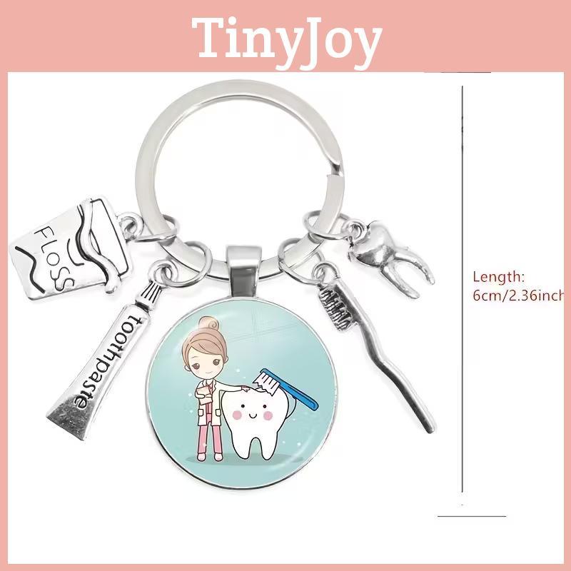 Dental Care Nurse Keychain With Medical Syringe And Stethoscope For Gift And Celebration
