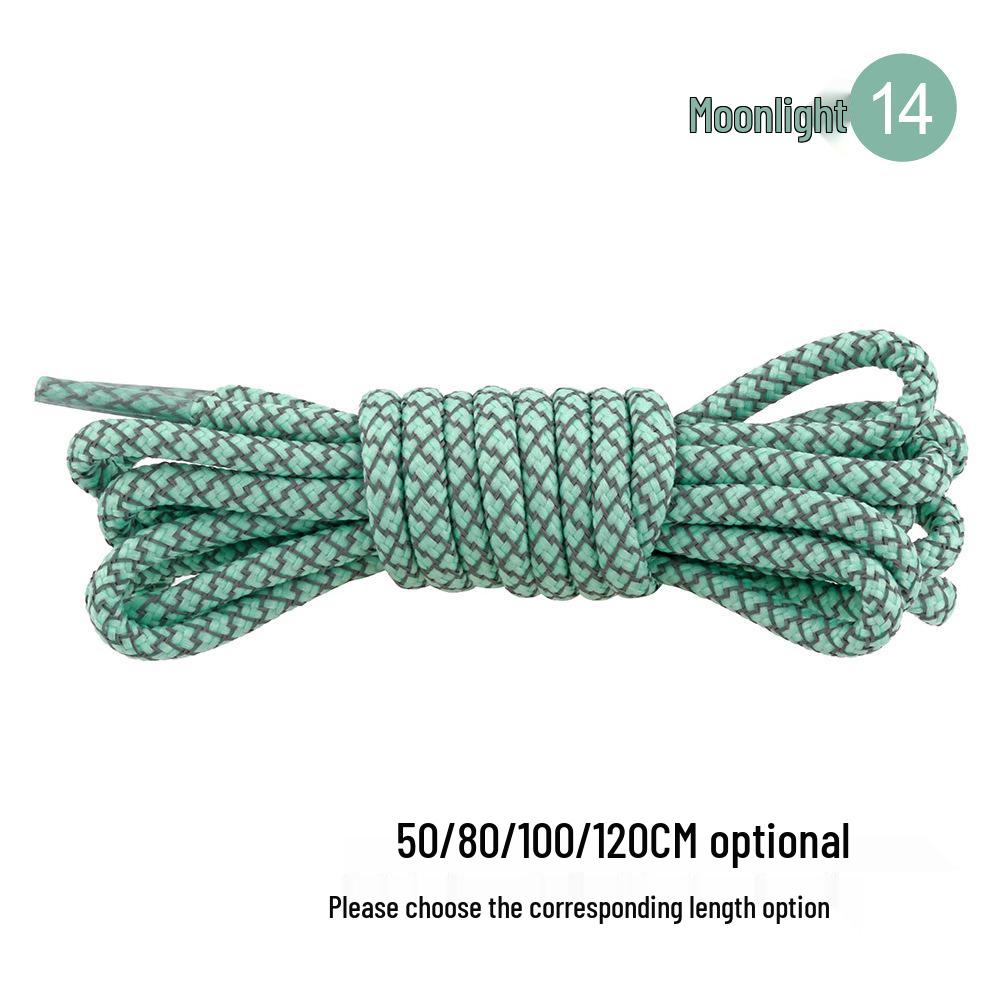 17 Reflective Round Fluorescent Shoelaces for Casual Basketball Shoes