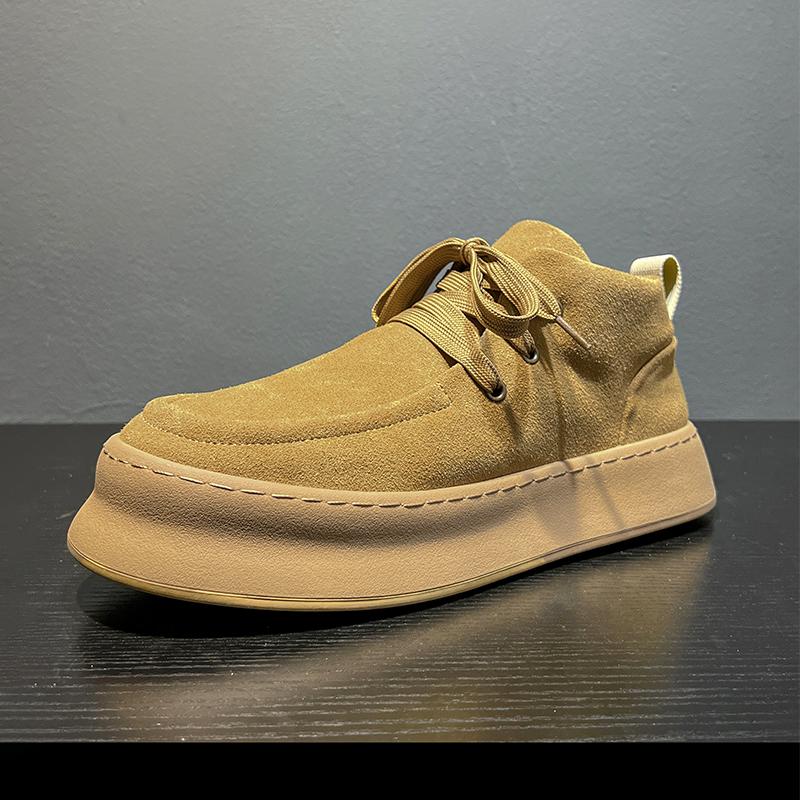 

Hight Quality Spring New British Style Genuine Leather Ankle Boots For Men s Black Hombre Daily Casual Height Increasing Shoes 38