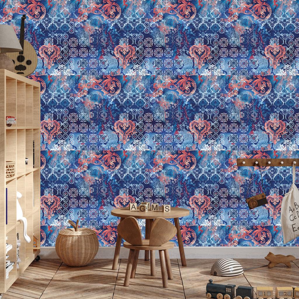 Ethnic Geometric Motifs Wallpaper for Living Room and Bedroom 50x1000