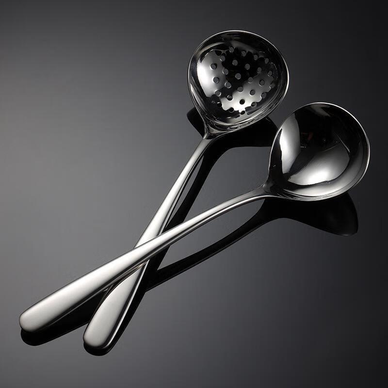 ZISIZ Stainless Steel Hot Pot Spoon & Soup Ladle Set
