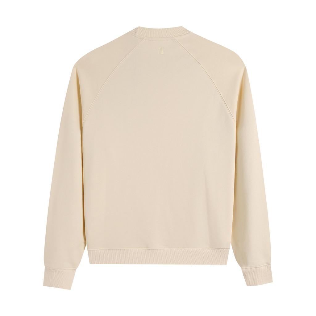 216 AMI 2025 Høst og Vinter Ny Stor Hjerte Logo Høy Kvalitet Bomull Rund Hals Hettegenser Menn Pullover