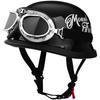 German Retro Style Biker Half Helmet 108 Matte Black Copper Color with Windshield Unisex Motorcycle Gear for All Seasons