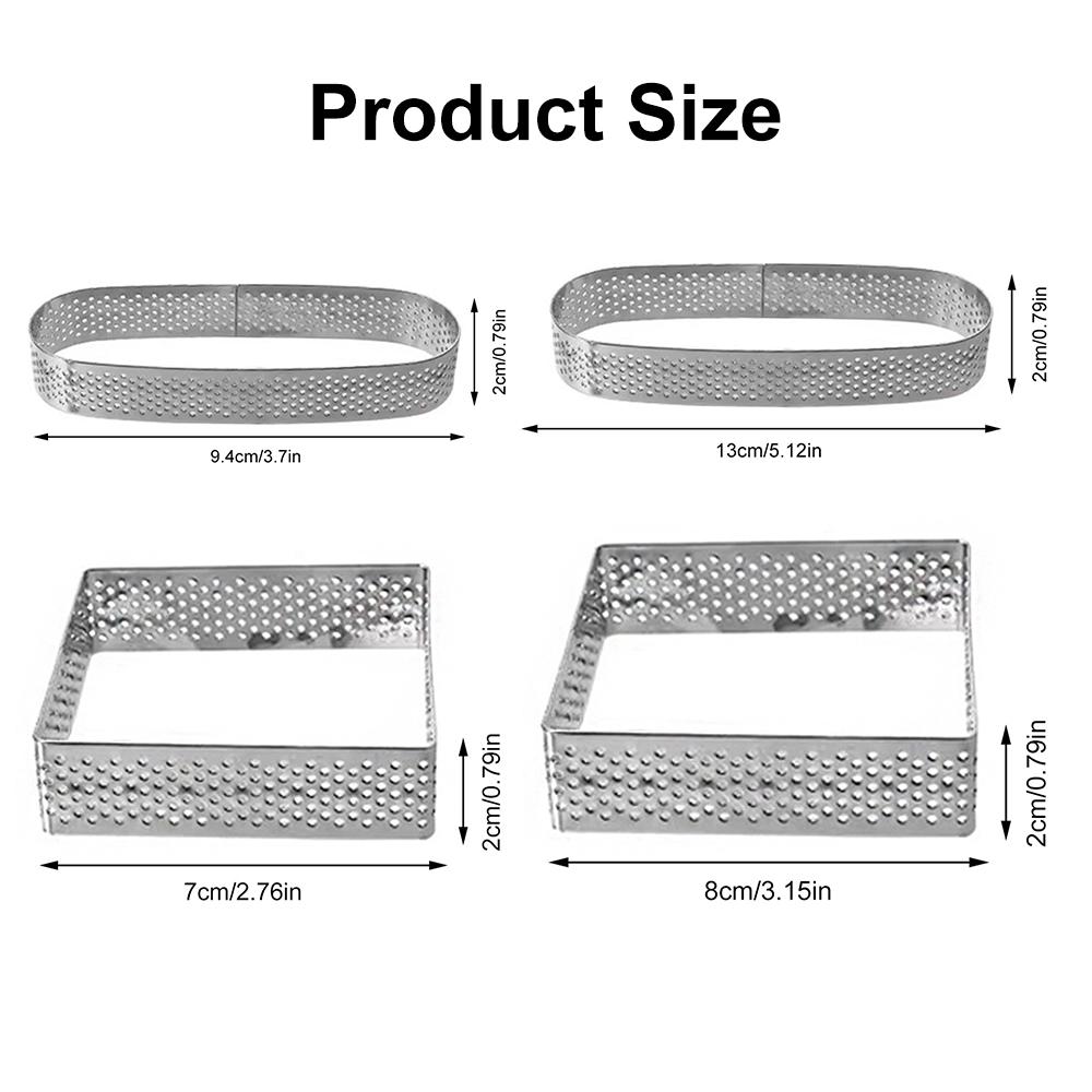 7/8/9.4/13 CM Stainless Steel Oval Tart Mold Ring Tartlet Cake Mousse Molds Cake Tart Ring Mold Round Cake Baking Tools