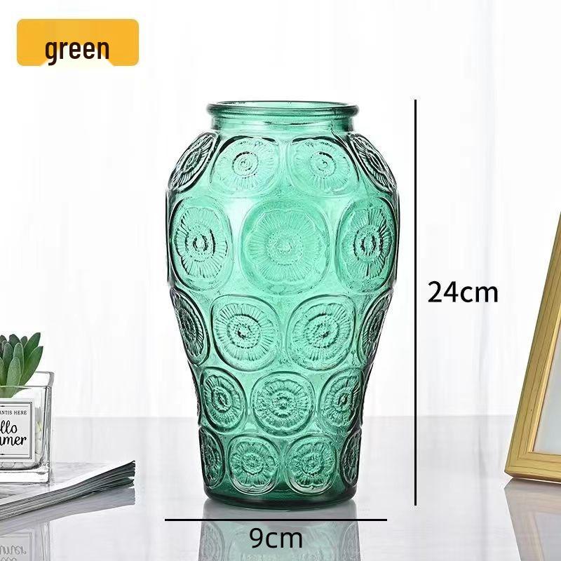 Nordic Cone-Shaped Transparent Glass Vase for Lucky Bamboo and Flowers