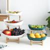 Multi-layer Fruits Vegetables Fruits Bamboo and Wood Best Rack Ceramic Creative Design Double-layer Snacks Snacks Home Use Living Room Dry Storage