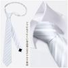 [FACIACC] Men's Silk Tie, Pocket Square, Tie Clip, and Cufflinks 4-Piece Set for Weddings and Special Occasions - Striped Pattern, Handkerchief Dot