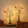Red Berry Decoration Vintage Glowing Tree Bird Twinkle Tree Lamp  Home Table Decoration