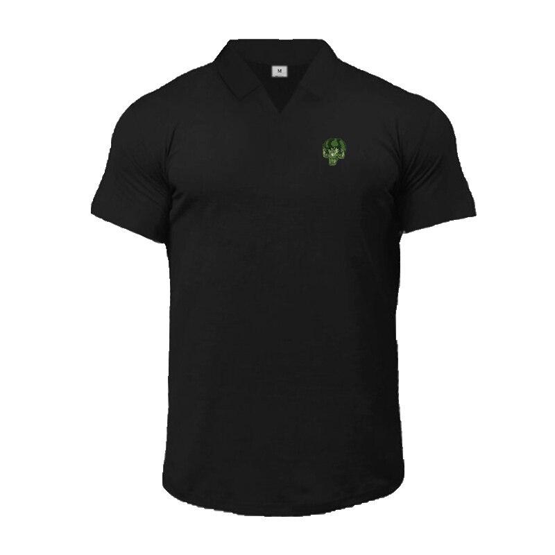 Do The Work  Muscleguys Fashion Slim Fit Breathable Mens Lapel Summer Thin Casual Printed Cotton Streetwear Korean Polo Shirt