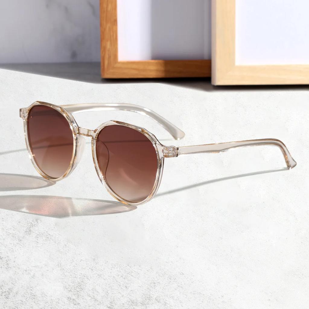 Fashion Vintage Round Sunglasses UV400 Protection Unisex Casual Anti-ultraviolet Simple Frame Eyewear