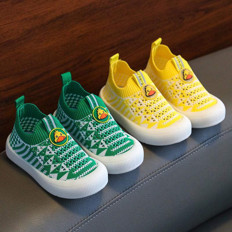 Hohle atmungsaktive Mesh Flyknit Slip-On Schuhe für Kinder - Rutschfeste weiche Sohle, lässige Babyschuhe