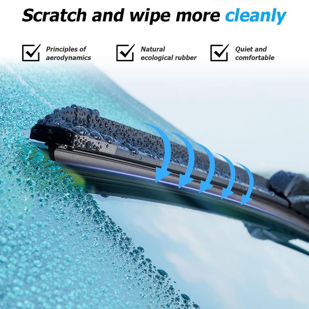 4PCS Car Windshield Wiper Blade Strips, DIY Silicone Car Frameless Window Boneless Replacement, Auto Adjustable Ert Rubber Wiper Blade Refills,