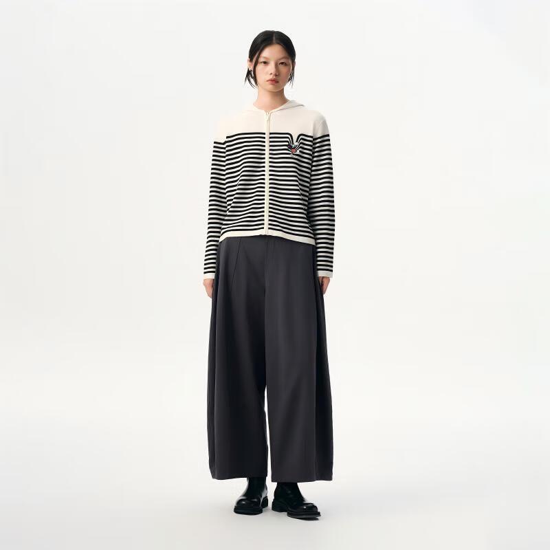Women's Hooded Striped Knit Cardigan