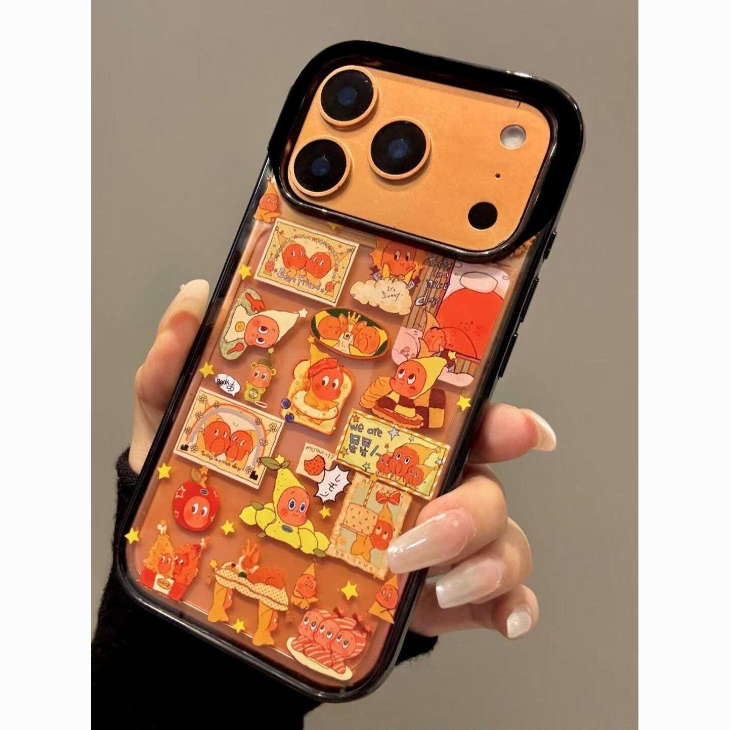 

Starman Apple iPhone 17 Pro, 16 Pro, 15, 14, 13 Case - Black Frame, Acrylic, Frosted Korean Style Apple 12 Pro