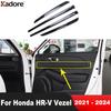 For Honda HR-V Vezel    2024 Black Car Ide Inner Door Panel Cover Trim Molding Strip Interior Accessories