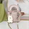 Samoyed Dog Plush Keychain Mini Soft Pendant Toy Stuffed  Doll for Girls Bag Purse School Travel Decor