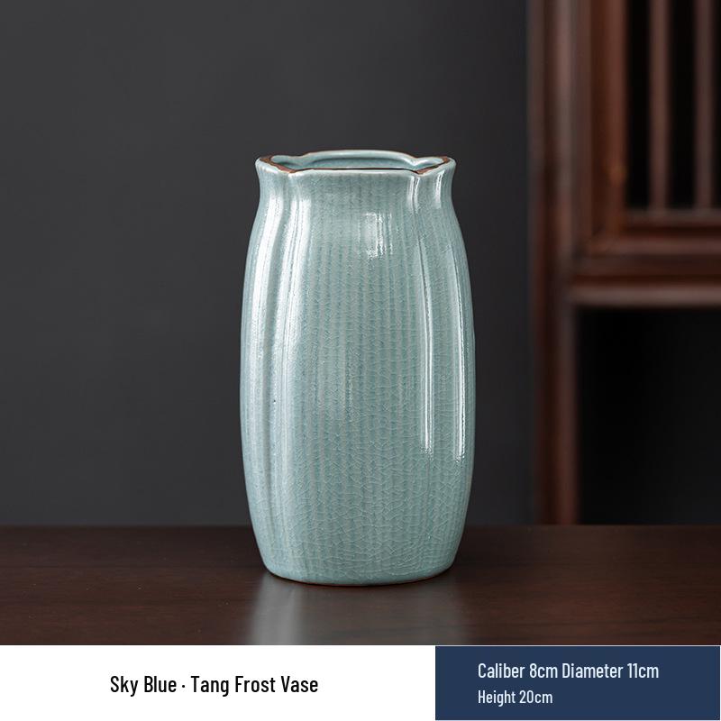 Vaso in Ceramica di Alta Gamma Ge Kiln Retrò per Fiori Freschi, Idroponica e Bambù