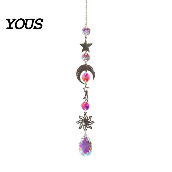 Wall Hanging Decor Colorful Crystal Suncatcher, Sun Catcher for Windows, Healing Glamorous Decoration Home, Crystals Prism Rainbow Maker,
