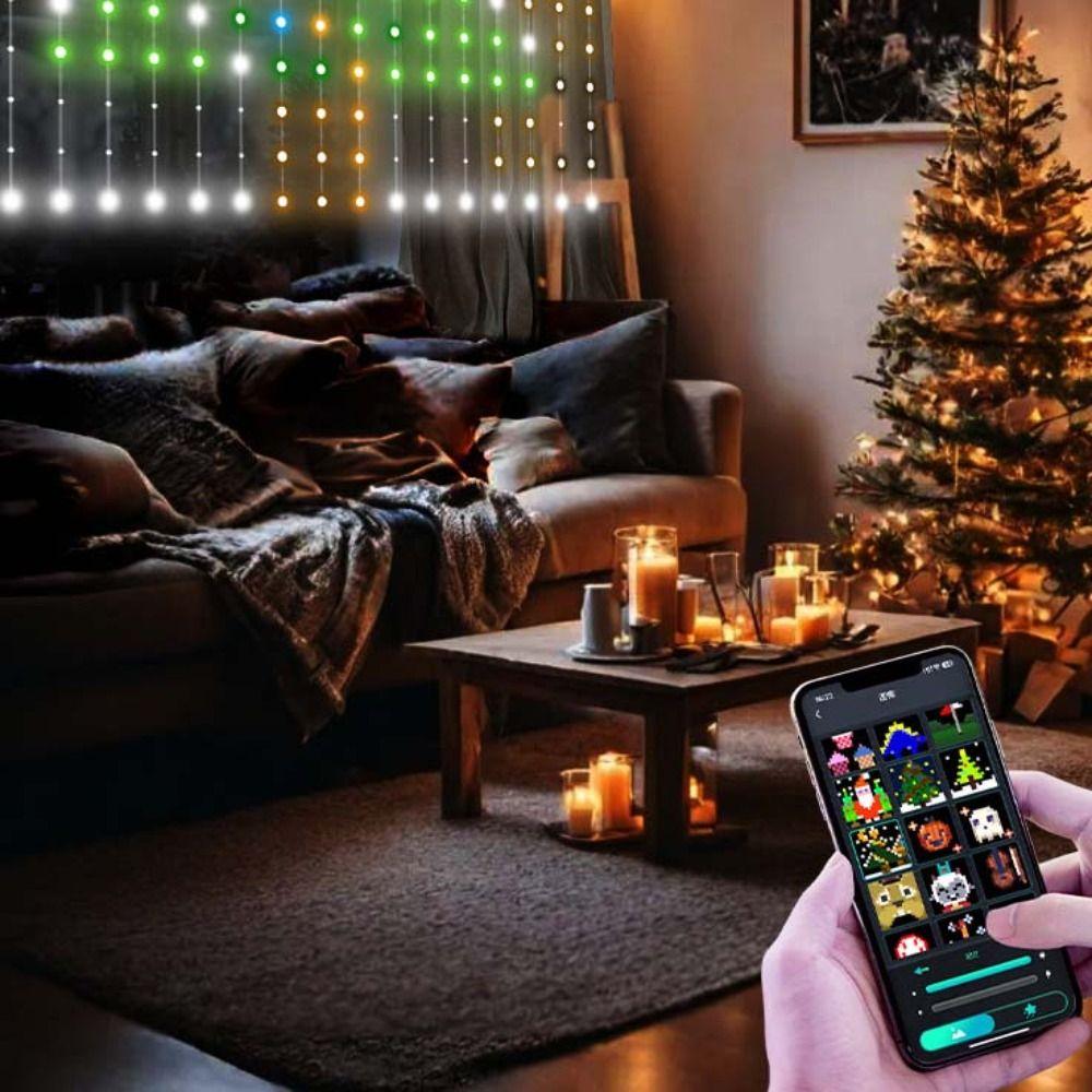 DIY Pattern Fairy String Lights APP Controlled Smart Lights RGB Pixel Lights  Window Decor