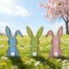Easter Bunny Wooden Sign with Bow Tie Decoration for Tiered Tray Display at Farmhouse Holiday Party and Events