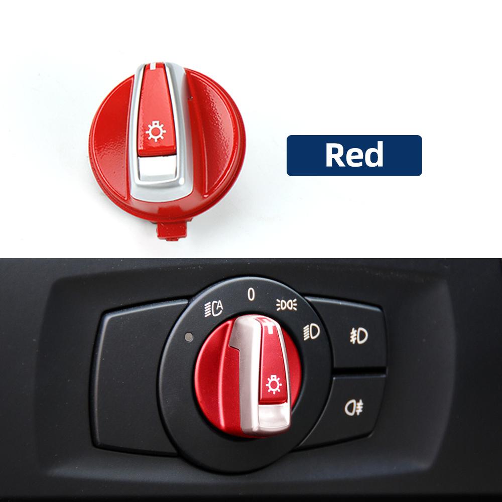 

61316932796 For BMW 1 3 X1 Series E84 E87 E88 E90 E91 E93 Black/Red Headlight Lamp Switch Rotary Knob Button Cap Replacements