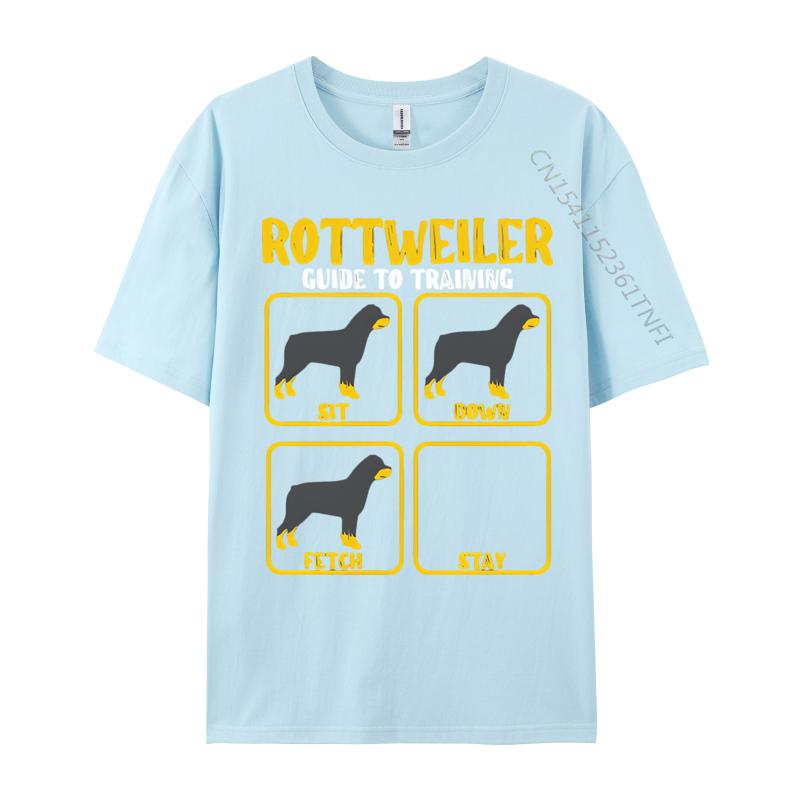 Funny Rottweiler Guide To Training Tshirt Men Top Tshirts Brand Cotton Tops Tees Printed On Casual