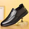 Leather Shoes Men's Autumn Men's Business Casual Leather Shoes Leather Breathable Dress Soft Sole Dad Shoes Trend