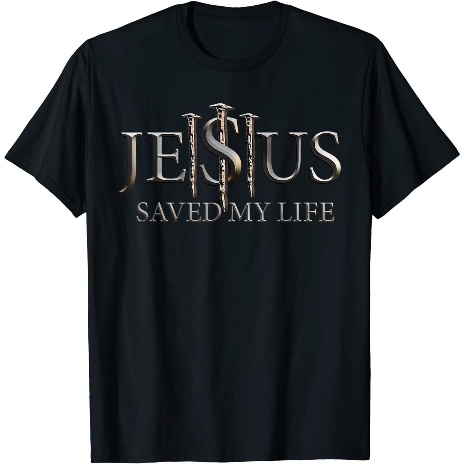 Jesus Saved My Life Christian Religious Believer Gift Unisex T-Shirt S разноцветный