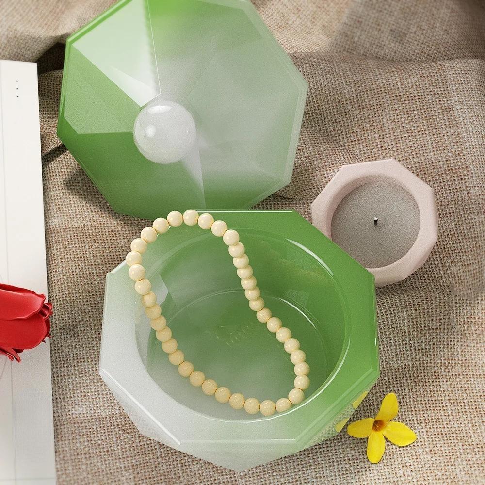 New Cement Gypsum Storage Tank Mould DIY Crystal Drop Glue Mold Octagonal Triangular Cut Diamond Shaped Candle Cup Silicone Mold