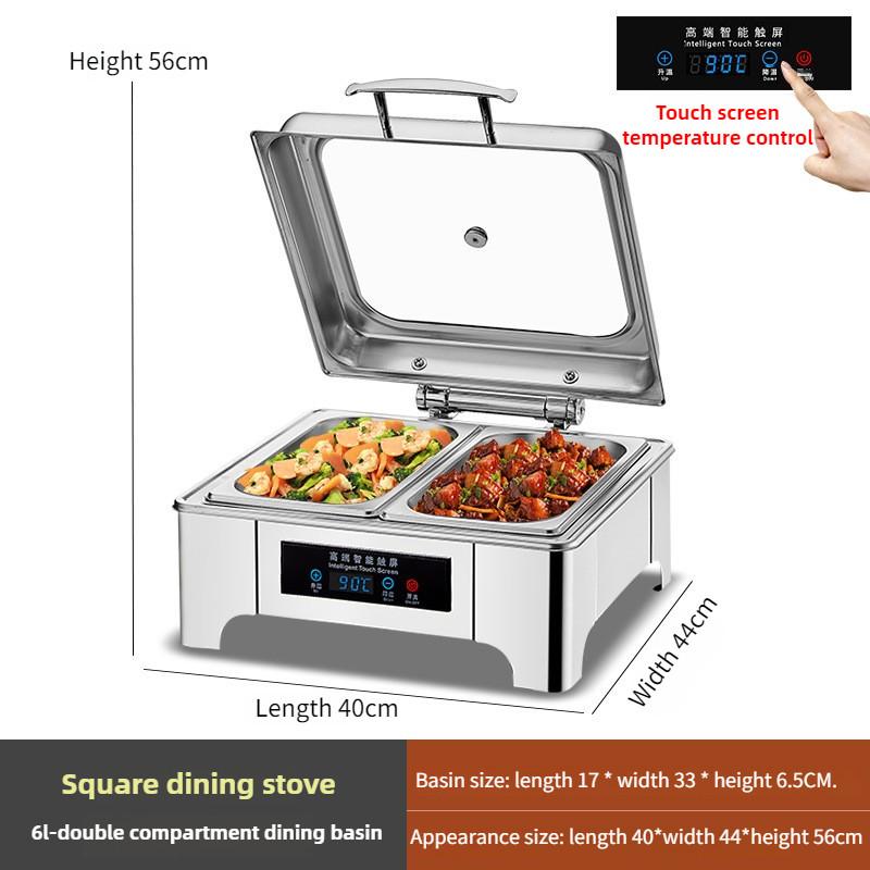 Hydraulic Visual Electric Heating Furnace Hotel Breakfast Thickened Stainless Steel Buffet Furnace Large Capacity Insulated Pot