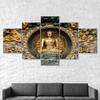 Buddha Statue Sculpture Canvas 5 Piece Wall Print Five Panel Modern Art Poster Picture Home Decor Gift For Him For Her