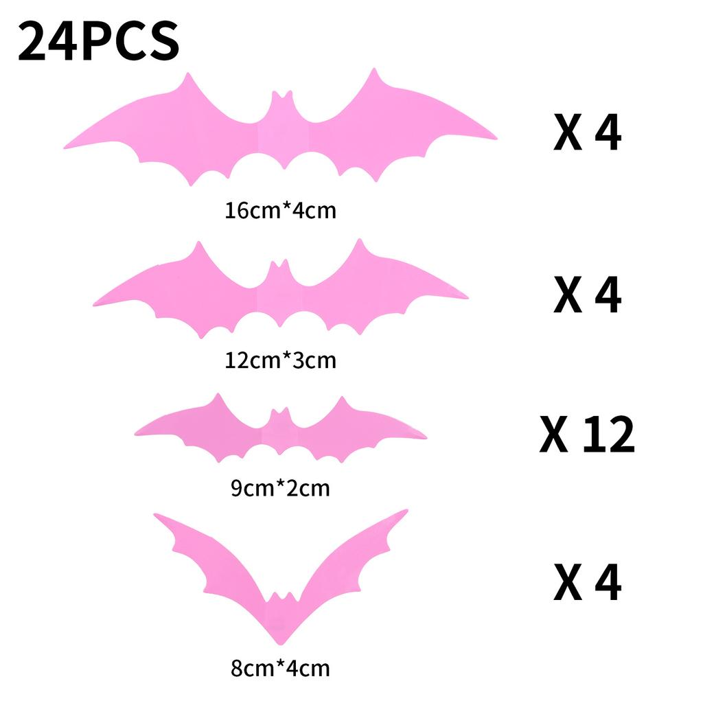3D Bat Wall Decals PVC Halloween Decorations Spooky Stickers Removable Waterproof for Home Window Party Supplies
