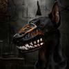Themed Party Dog Attire Hell Hound Muzzle for Dogs Scary Natural Latex Beast Costume Mask Hellhound Headgear Dogs with Adjustable Straps Halloween