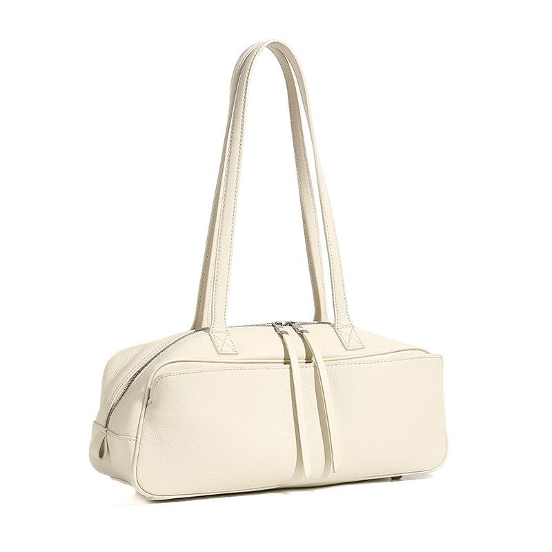 

Winter First Layer Cowhide Bowling Armpit Bag Shoulder Bag Toast Bag Pillow Bag Large Capacity Commuter Leather Women S Bag 33*12*12