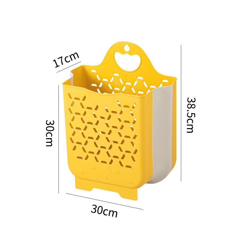 

Портативная пластиковая складная корзина для белья для дома, полая, настенная, для ванной комнаты, корзина для хранения грязной одежды, органайзер для игрушек, аксессуары жёлтый