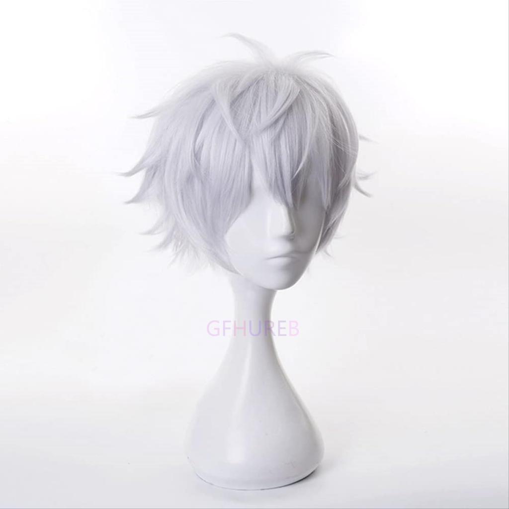Jujutsu Kaisen Cosplay Wig, Gojo Satoru Wig, Costume, Disguise, Heat-Resistant Wig, Anime Wig, Perfect for Everyday Photography, Halloween, Cultural F