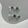 10PCS Fake Nails Long Pointed Press On Nails Mechanical Style Long Press On Nails For Daily Party Wear