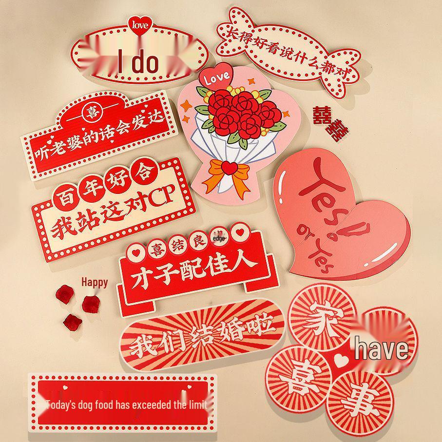 Wedding Party Props: Bride, Bridesmaid & Groomsman Photo Signs for Group Shots & Games