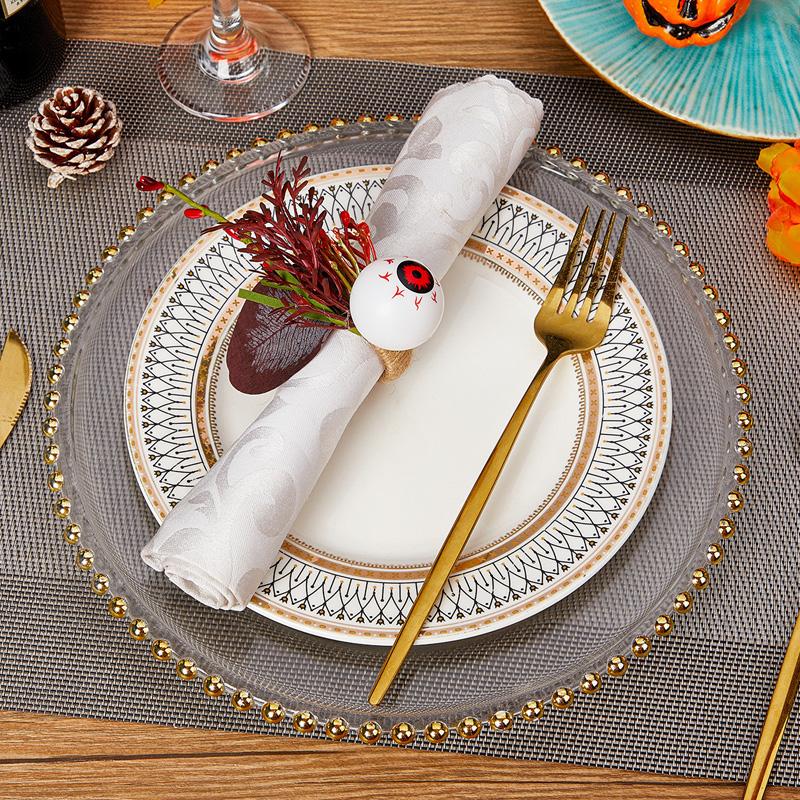 Halloweenská dekorativní spona na ubrousky nový Halloweenský dýňový lebkový kroužek na ubrousky Velikonoční dýňový javorový list kroužek na ubrousky