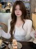 Autumn/Winter Pure Desire Style Slimming Spicy Girl Cropped Long-Sleeve Women's Top