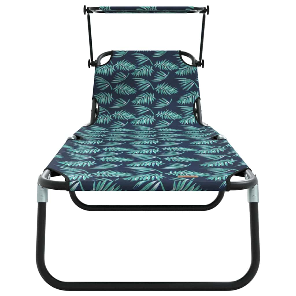 Folding Sun Lounger Multicolour 190 X 57 X 81 Cm Oxford Fabric